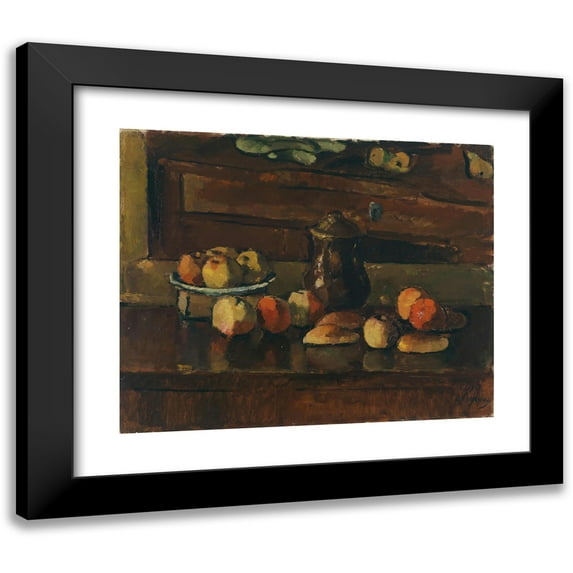 Anton Faistauer 18x15 Black Modern Framed Museum Art Print Titled - Fruitstill Life with Jug (1915)