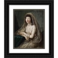 thumbnail image 1 of Anton Graff 12x14 Black Ornate Wood Framed Double Matted Museum Art Print Titled: Female Portrait, 1 of 5