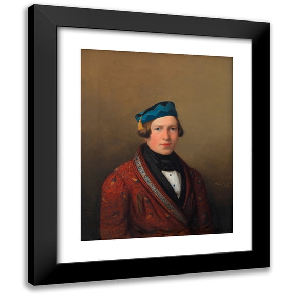 Anton Haala 12x14 Black Modern Framed Museum Art Print Titled - Unknown Man ('Viennese Citizen') (1837)