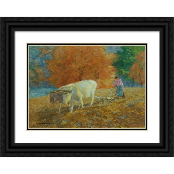 Anton Hans Karlinsky 24x18 Black Ornate Framed Double Matted Museum Art Print Titled: Autumn (1905)