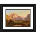 thumbnail image 1 of Anton Hansch 14x11 Black Ornate Wood Framed Double Matted Museum Art Print Titled: Alpine Landscape, 1 of 5