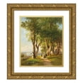 thumbnail image 1 of Anton Hansch 15x17 Gold Ornate Wood Frame and Double Matted Museum Art Print Titled - In the Nunnery Garden, 1 of 4