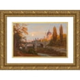 thumbnail image 1 of Anton Hlavacek 18x12 Gold Ornate Wood Frame and Double Matted Museum Art Print Titled - View from the Vienna River Against Elisabethbrucke and Karlskirche (Approx. 1895), 1 of 4