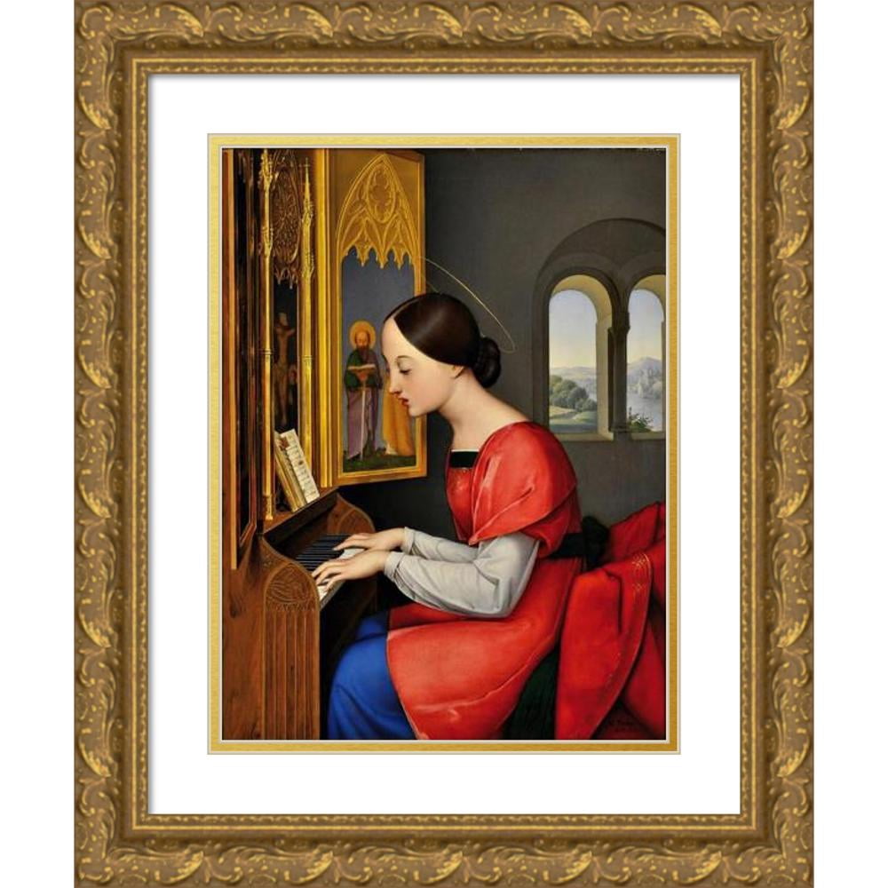 ☆『観音様』/額入りアート/素材:スクリーン製版?/色:シルバー&ゴール Anton Josef Dräger 12x14 Gold Ornate Wood Frame and Double Matted