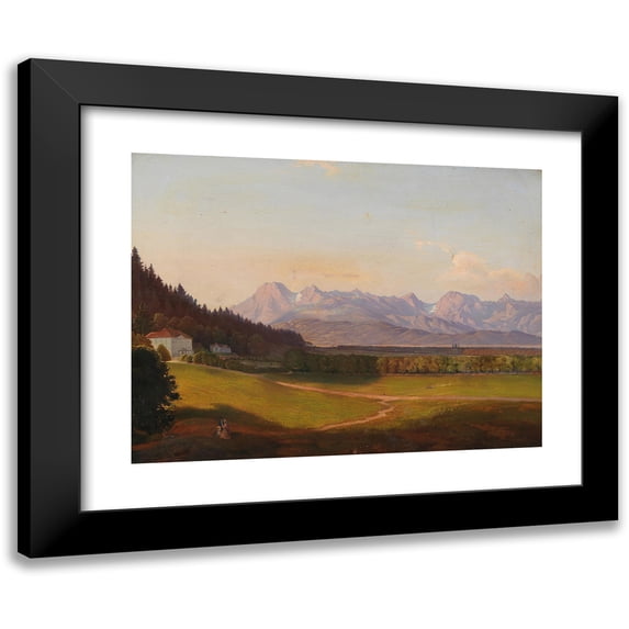 Anton Karinger 24x19 Black Modern Framed Museum Art Print Titled - Radetzky Villa and the Kamnik Alps in Krain
