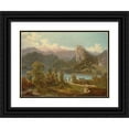 thumbnail image 1 of Anton Karinger 24x19 Black Ornate Framed Double Matted Museum Art Print Titled: View of the Castle and Island with St Mary's Church on Lake Bled, 1 of 5