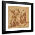thumbnail image 1 of Anton Kern 12x13 Black Modern Framed Museum Art Print Titled - A High-Priest, the Prophetess Anna and a Kneeling Boy Around a Table (1745), 1 of 5
