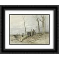 thumbnail image 1 of Anton Mauve 2x Matted 24x20 Black Ornate Framed Art Print 'De mallejan', 1 of 2
