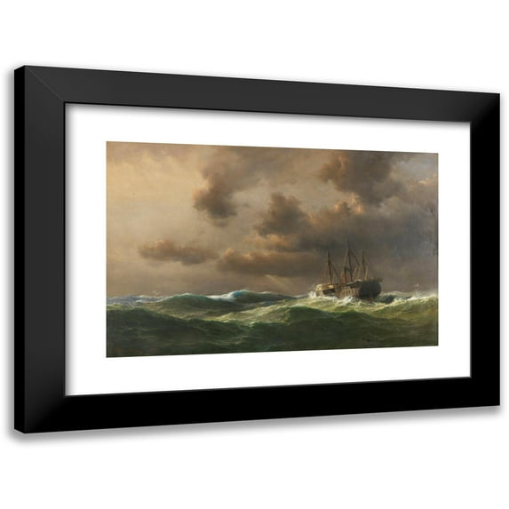Anton Melbye 24x17 Black Modern Framed Museum Art Print Titled - After the Storm (1862)