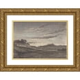 thumbnail image 1 of Anton Melbye 24x18 Gold Ornate Framed and Double Matted Museum Art Print Titled - Coastal Landscape (1818-75), 1 of 4