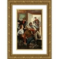 thumbnail image 1 of Anton Otto Fischer 13x18 Gold Ornate Wood Frame and Double Matted Museum Art Print Titled - Saloon Shoot Out (1919), 1 of 4
