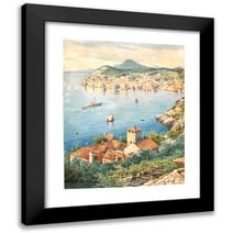 Anton Perko 12x14 Black Modern Framed Museum Art Print Titled - A View of Dubrovnik