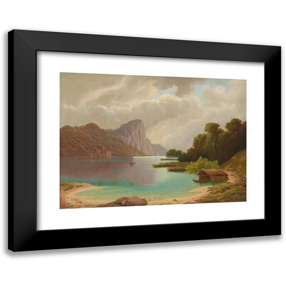 Anton Pick 14x11 Black Modern Framed Museum Art Print Titled - View of the Mondsee