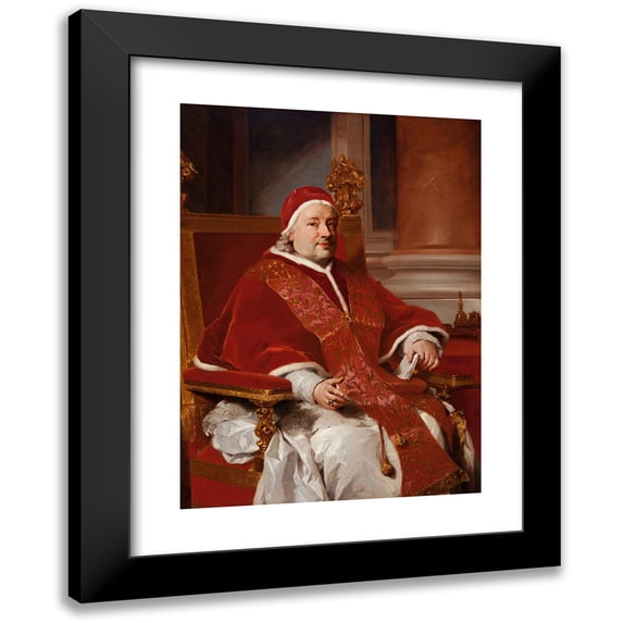 Anton Raphael Mengs 11x14 Black Modern Framed Museum Art Print Titled - Portrait of Pope Clement XIII (circa 1760)