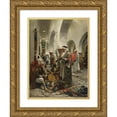 thumbnail image 1 of Anton Robert Leinweber 12x14 Gold Ornate Wood Frame and Double Matted Museum Art Print Titled - The Souk Des Floches, Tunis (1889), 1 of 4