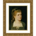 thumbnail image 1 of Anton Romako 12x14 Gold Ornate Wood Frame and Double Matted Museum Art Print Titled - Half -Length Portrait of the Niece, Kathchen Winder, 1 of 4
