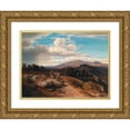 thumbnail image 1 of Anton Romako 14x11 Gold Ornate Wood Frame and Double Matted Museum Art Print Titled - Spanish Landscape, 1 of 4
