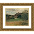 thumbnail image 1 of Anton Romako 18x15 Gold Ornate Wood Frame and Double Matted Museum Art Print Titled - The Meiereiwiese in the Vorderbruhl with the Modling Ruins (1885), 1 of 4