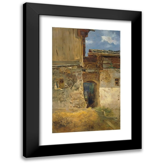 Anton Schrödl 16x24 Black Modern Framed Museum Art Print Titled - Gasches in Hallstatt