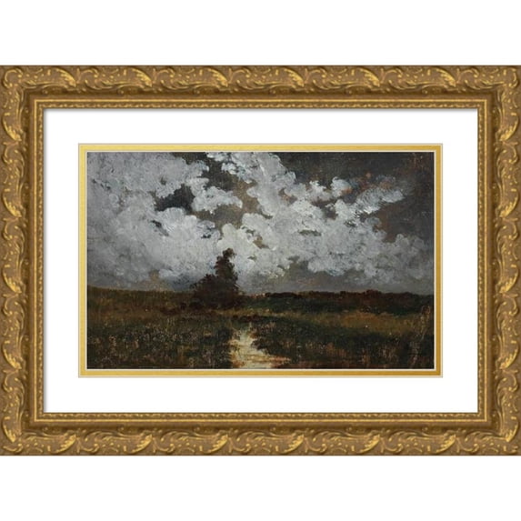 Anton Waldhauser 24x17 Gold Ornate Framed and Double Matted Museum Art Print Titled - Night Mood