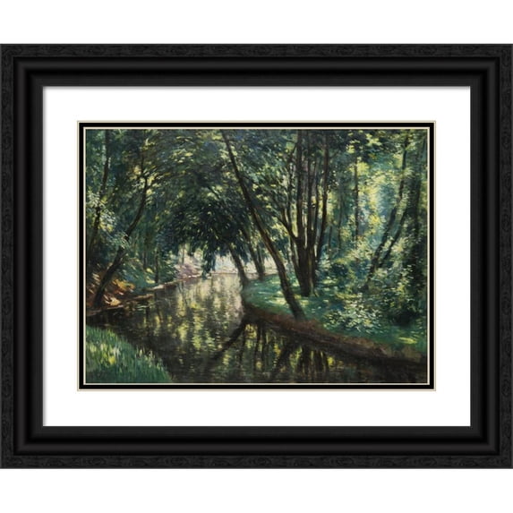 Antonín Hudeček 24x19 Black Ornate Framed Double Matted Museum Art Print Titled: A Forest Still Life