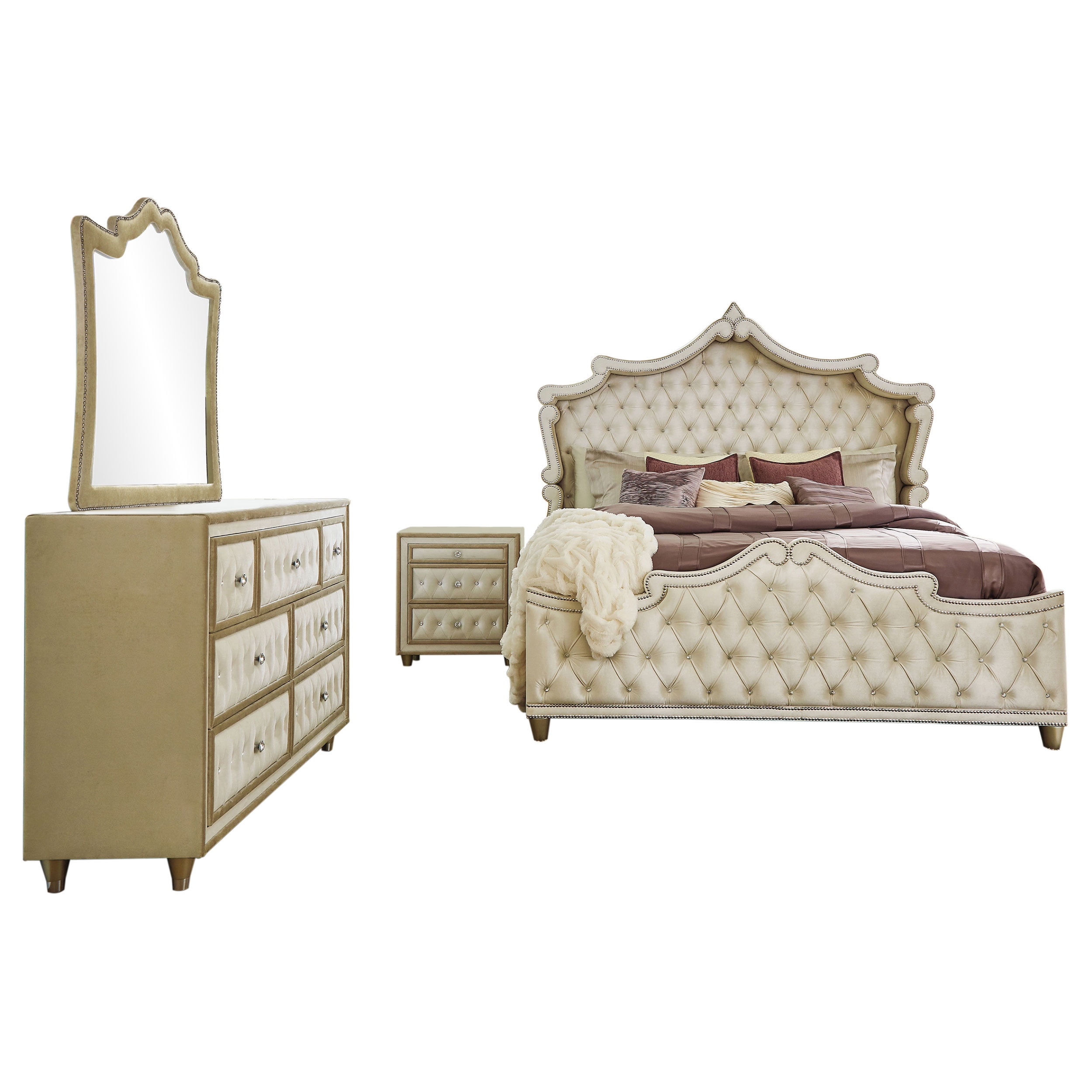 ☆EM queen★ボディ用ジェル ２本セット☆★ Antonella Modern Traditional 4-Piece Queen Upholstered Tufted