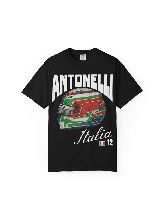 Antonelli Racing T-Shirt | Inspired Italian Motorsports Driver Tee (Black, S)