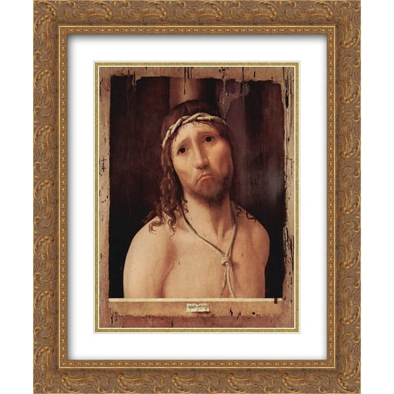 Antonello da Messina 2x Matted 20x24 Gold Ornate Framed Art Print 'Ecce Homo'