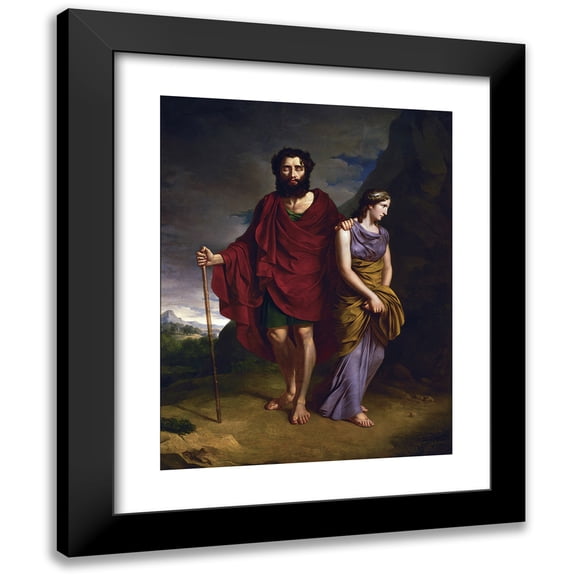 Antoni Brodowski 19x24 Black Modern Framed Museum Art Print Titled - Oedipus and Antigone (1828)