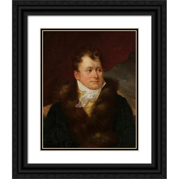Antoni Brodowski 20x24 Black Ornate Framed Double Matted Museum Art Print Titled: Portrait of Ignacy Nosarzewski (1813)
