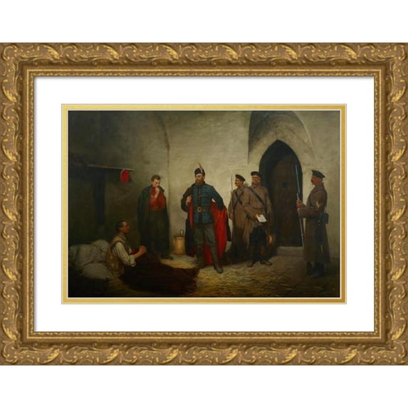 Antoni Kozakiewicz 18x13 Gold Ornate Wood Frame and Double Matted Museum Art Print Titled - ‘I Don't Care What the Punishment Will Be’ (1895)