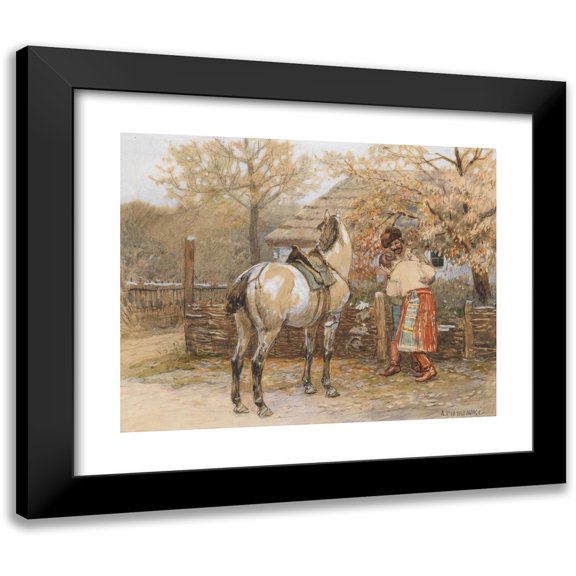 Antoni Piotrowski 14x12 Black Modern Framed Museum Art Print Titled - The Good Bye