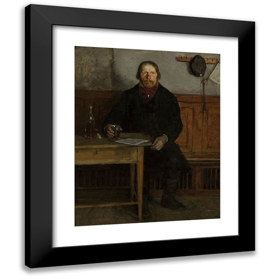 Antoni Piotrowski 15x18 Black Modern Framed Museum Art Print Titled - In a Tavern (1877)