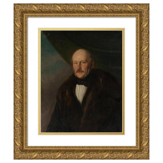 Antoni Ziemięcki 12x14 Gold Ornate Wood Frame and Double Matted Museum Art Print Titled - Portrait of Edward Szydłowski