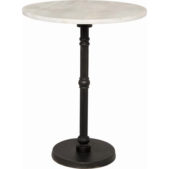 Antonie Side Table-Black Metal and Marble