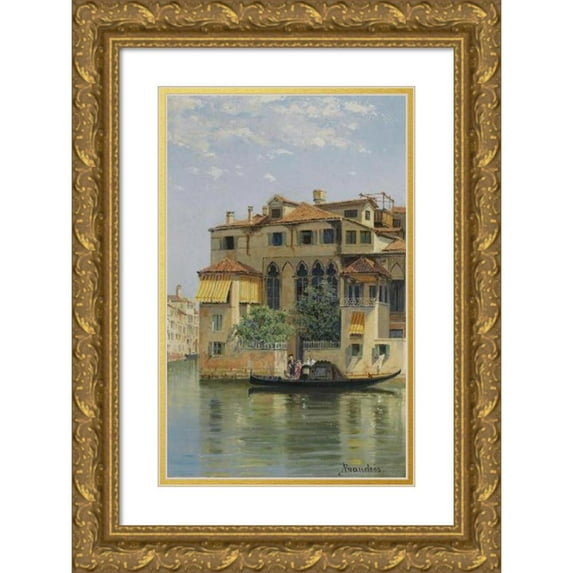 Antonietta Brandeis 13x18 Gold Ornate Wood Frame and Double Matted Museum Art Print Titled - Palazzo Falier, Venice