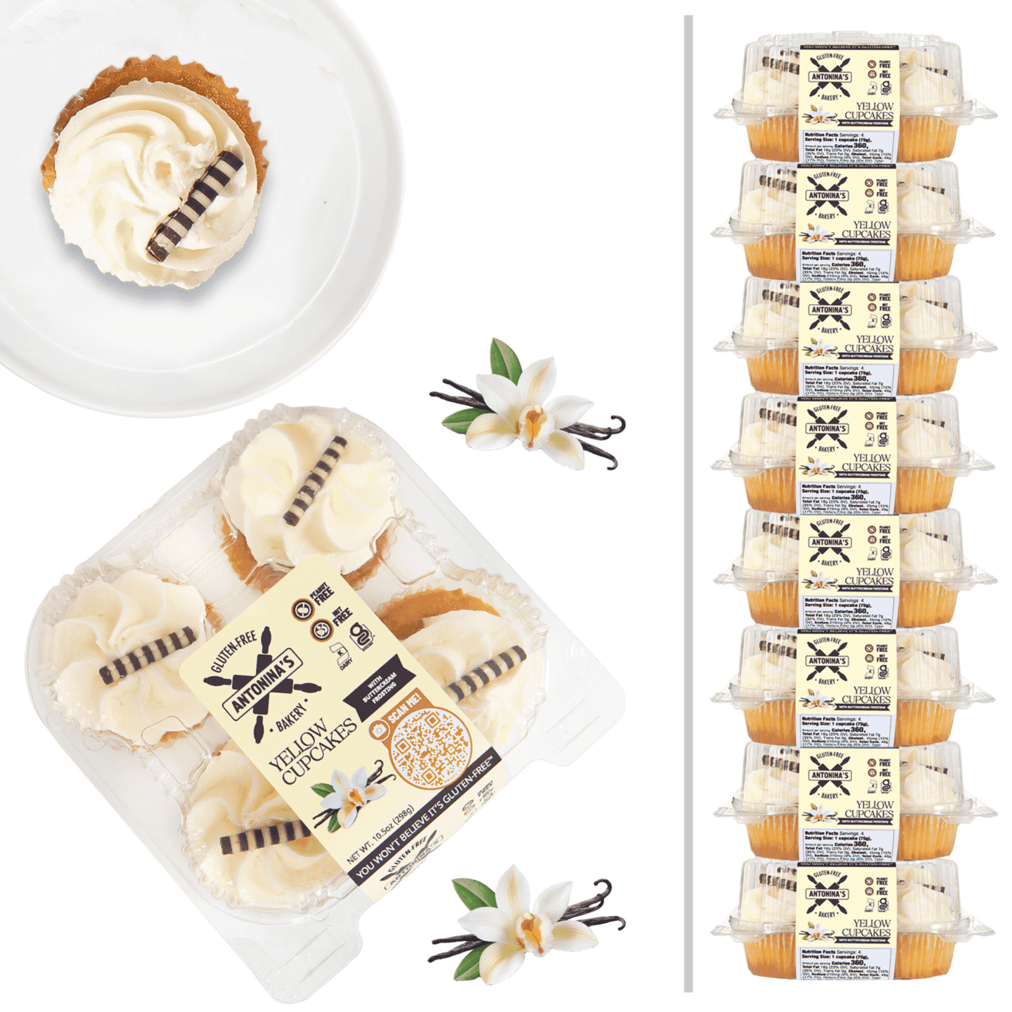 Antonina's Gluten-Free Yellow Cupcakes, Certified Gluten-Free, Nut