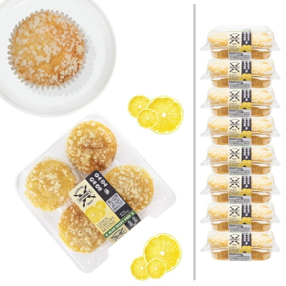 Antonina's Gluten-Free Lemon Streusel Muffins, Certified Gluten-Free, Dairy-Free, Nut Free, Peanut Free, Soy Free, Eight 4-Packs (32 Muffins)