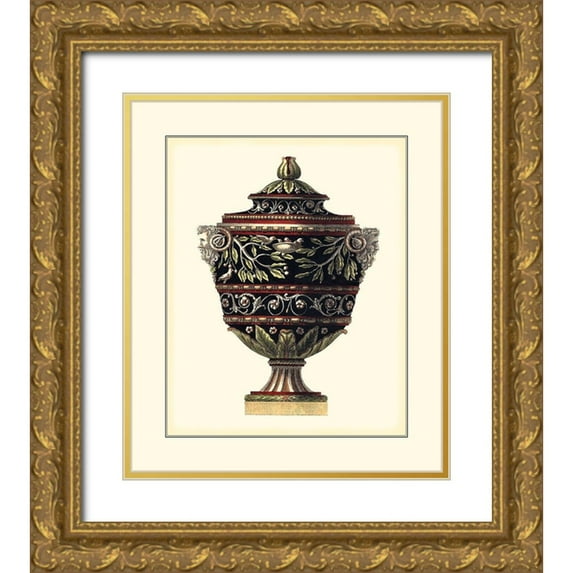 Antonini, Da Carlo 12x14 Gold Ornate Wood Framed with Double Matting Museum Art Print Titled - Antonini Clementino Urn I