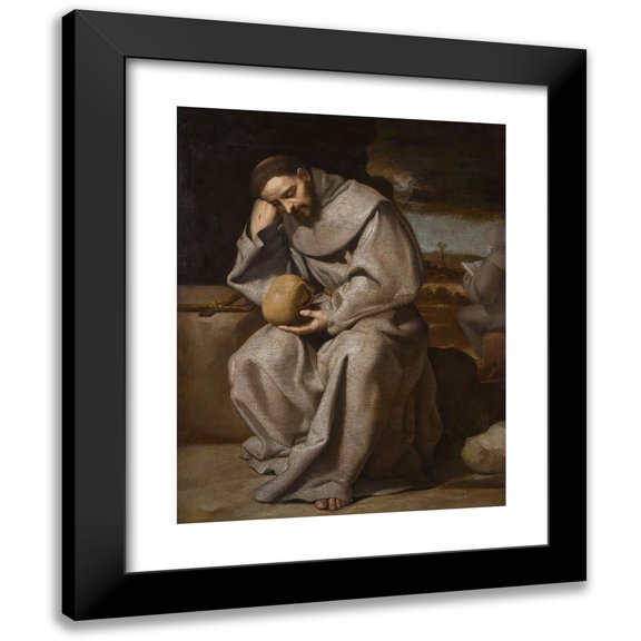 Antonio Arias Fernández 12x14 Black Modern Framed Museum Art Print Titled - Saint Francis