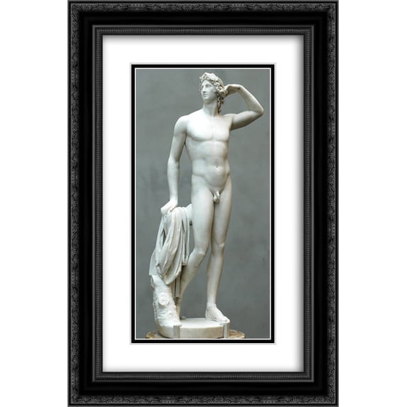 Antonio Canova 2x Matted 16x24 Black Ornate Framed Art Print 'Apollo crowning himself'