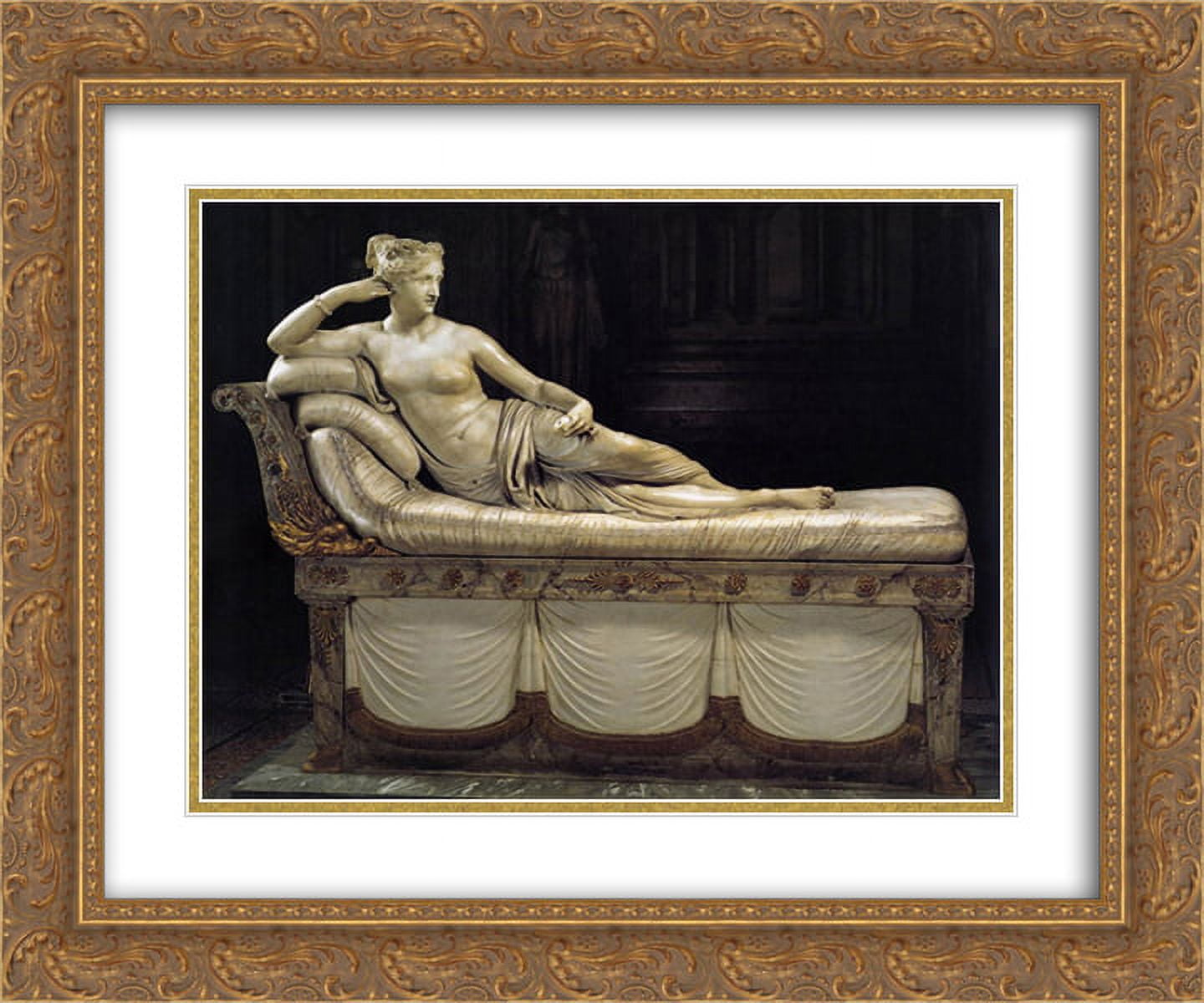 Antonio Canova 2x Matted 24x20 Gold Ornate Framed Art Print Paolina Borghese As Venus Victrix