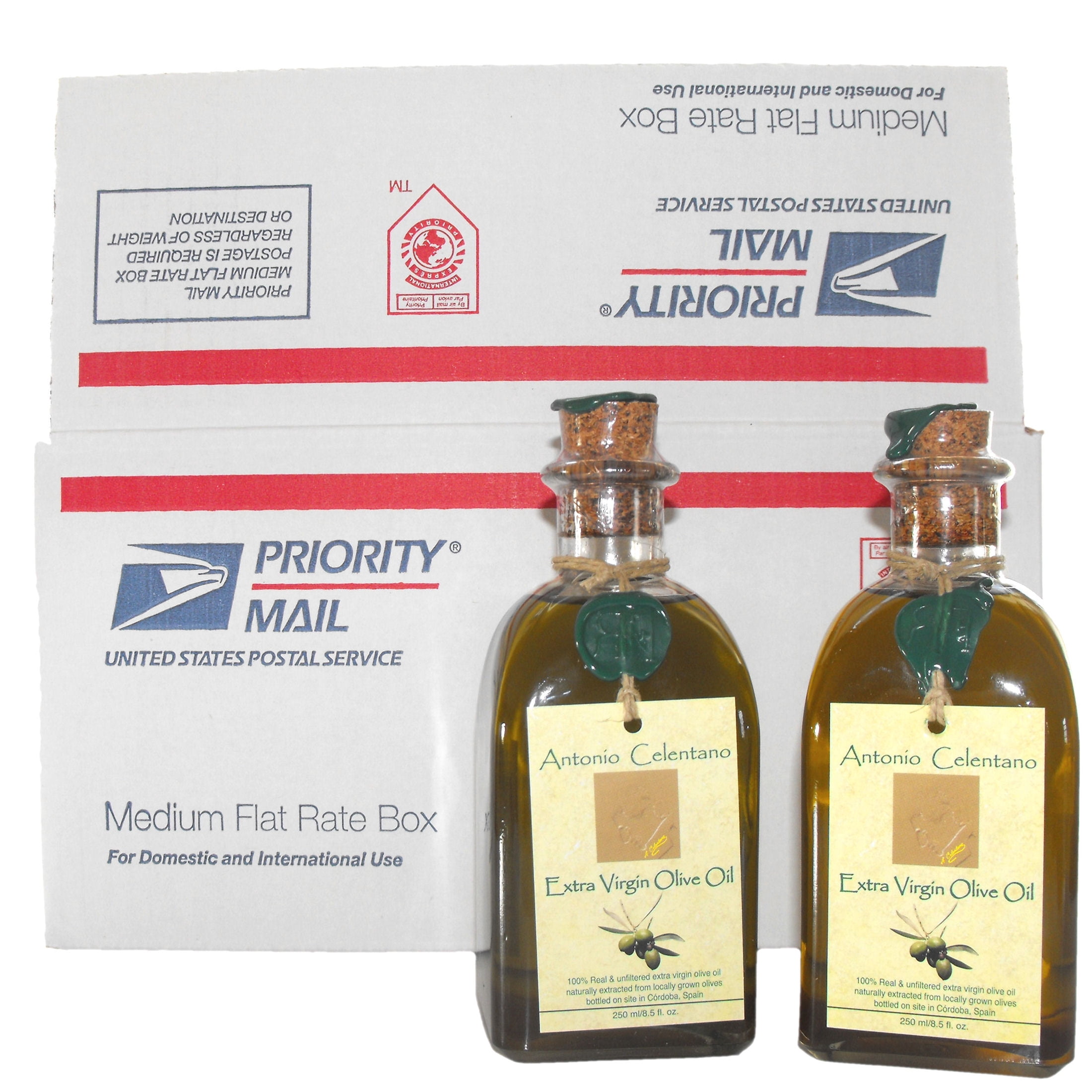 Antonio Celentano Extra Virgin Olive Oil 250ml Glass Bottle 2 Pack