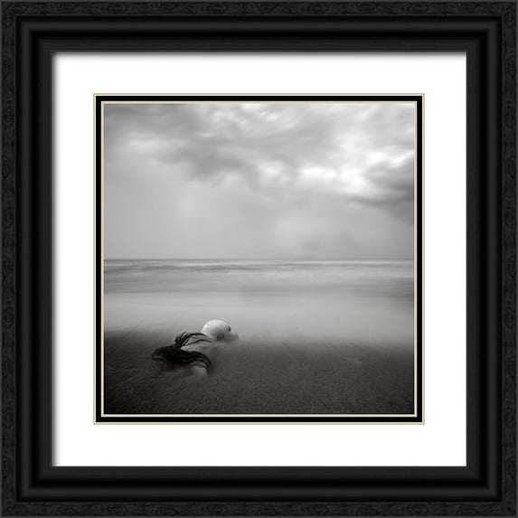 Antonio Cobo, Marco 26x26 Black Ornate Wood Framed with Double Matting Museum Art Print Titled - The Rock