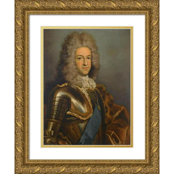 Antonio David 14x18 Gold Ornate Wood Frame and Double Matted Museum Art Print Titled - Portrait of Prince James Edward Stuart, the Old Pretender