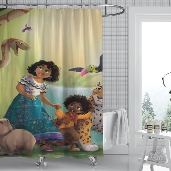Antonio Encanto shower curtain showcases an iconic artwork, is completely waterproof, and easily installed, upgrading your bathroom's style in no time. Dimensions: 59" x 71" (150 x 180 cm).