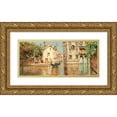 thumbnail image 1 of Antonio María de Reyna Manescau 14x8 Gold Ornate Wood Frame and Double Matted Museum Art Print Titled - A Gondolier on a Venetian Backwater, 1 of 4