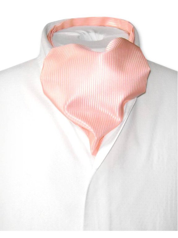 ASCOT Solid PEACH Ribbed Pattern Color Cravat Men's Neck Tie