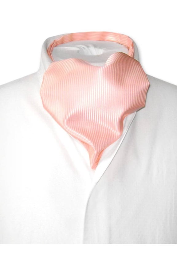 ASCOT Solid PEACH Ribbed Pattern Color Cravat Men's Neck Tie