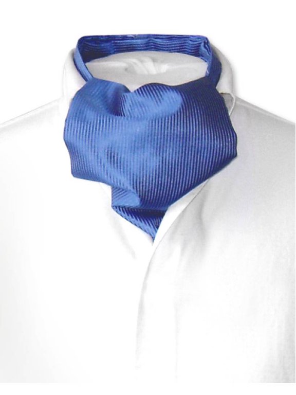 ASCOT Solid ROYAL BLUE Ribbed Pattern Color Cravat Men's Neck Tie